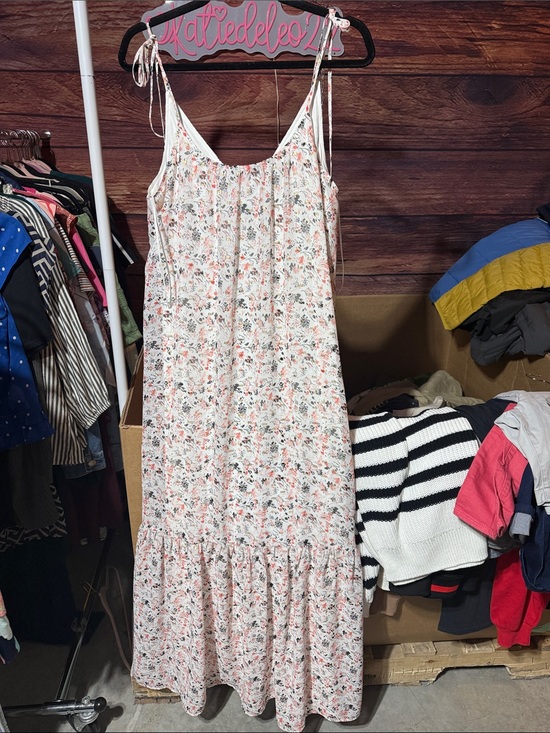 Express Dresses & Skirts - Express Floral Tie-Shoulder Maxi Dress - White, Pink, Green